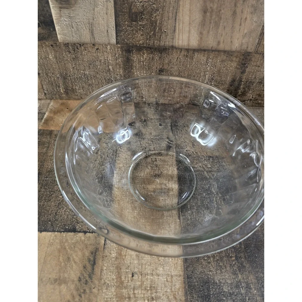 Pyrex 325 Clear Glass Mixing Bowl 2.5L Ribbed Fluted Vintage Made in USA 10 Inch